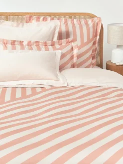 Funda nórdica de satén a rayas con dobladillo Brendan