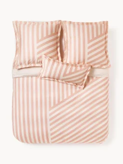 Funda nórdica de satén a rayas con dobladillo Brendan