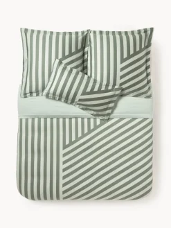 Funda nórdica de satén a rayas con dobladillo Brendan