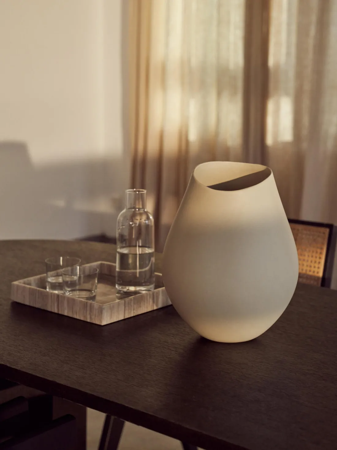 Gran jarrón hecho a mano en gres Opium, 39 cm