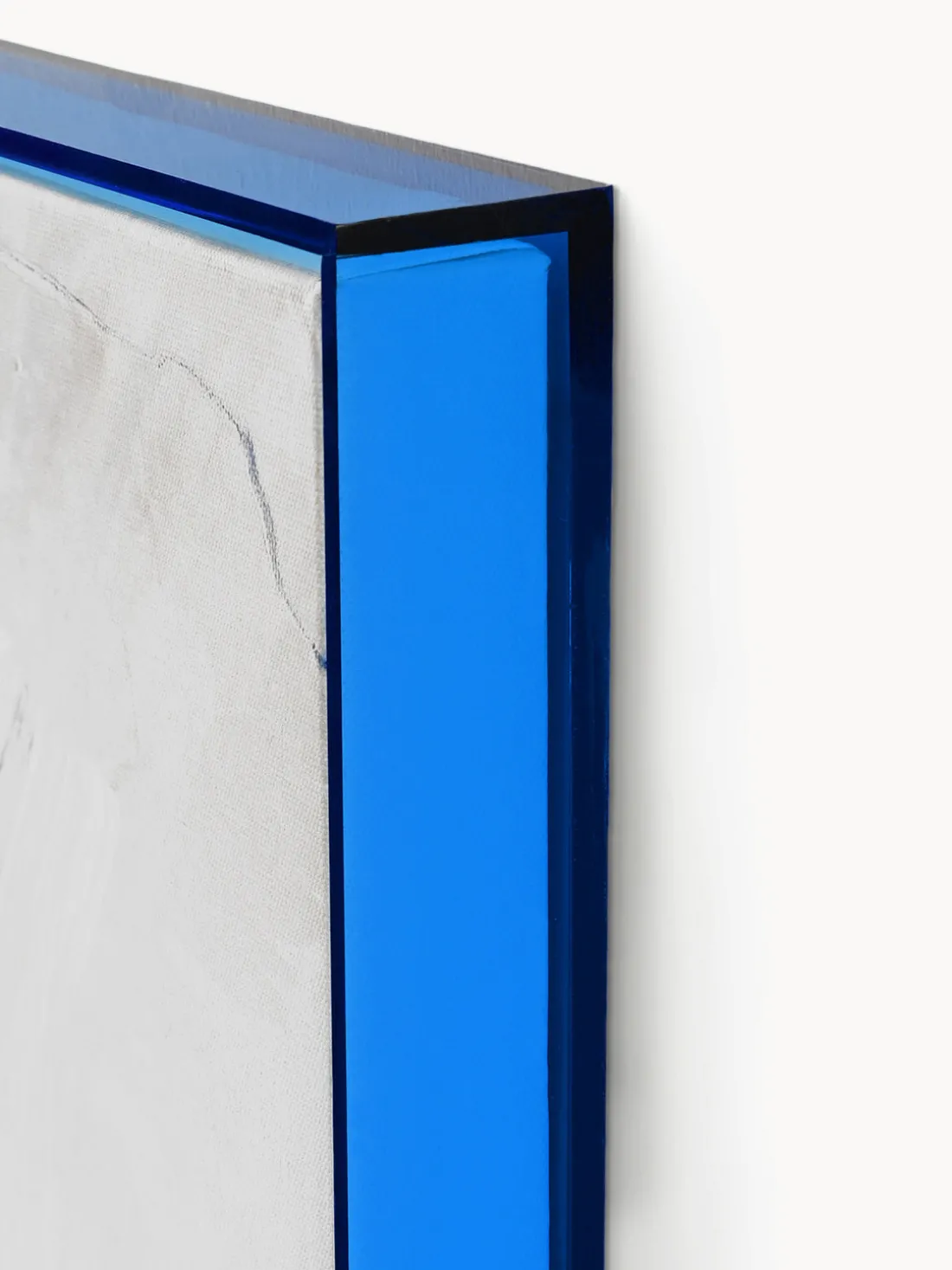 Impresión sobre lienzo acabada a mano enmarcada Confidential Blue