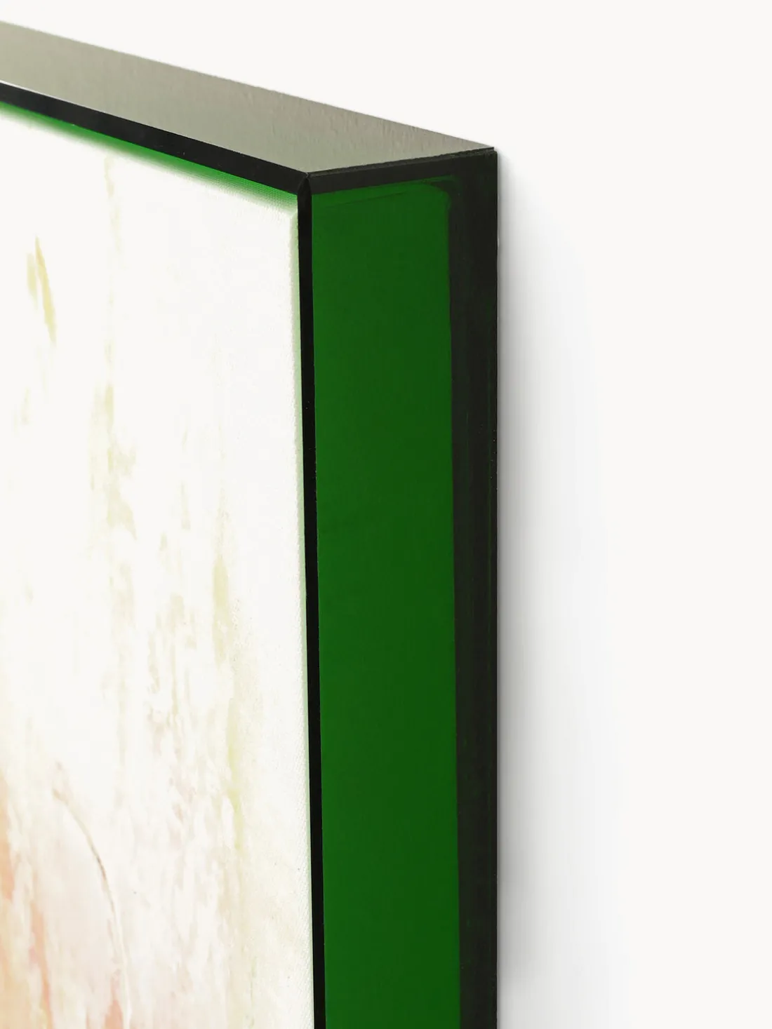 Impresión sobre lienzo acabada a mano enmarcada Confidential Green