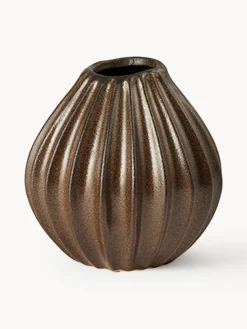 Jarrón artesanal con esmalte reactivo Wide, 15 cm