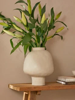 Jarrón artesanal de diseño de gres Saki, 40 cm