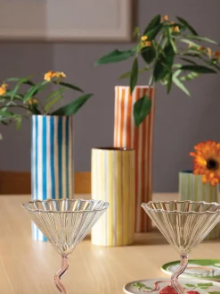 Jarrón artesanal de porcelana Ray, 29 cm