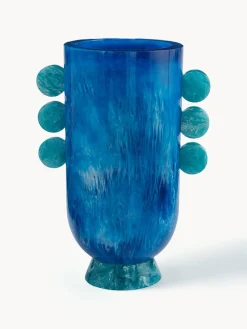 Jarrón artesanal en look mármol Mustique, 27 cm