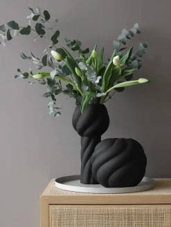 Jarrón de cerámica pintado a mano Twist Ball, 34 cm