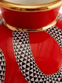 Jarrón de porcelana con detalle de oro Eden, 23 cm