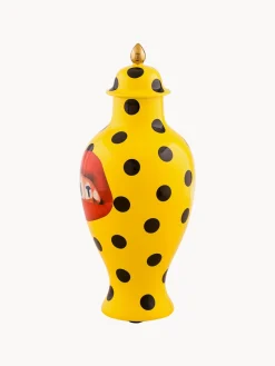 Jarrón de porcelana con tapa Toiletpaper, 47 cm