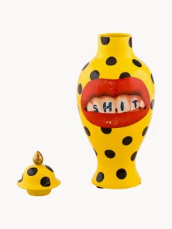 Jarrón de porcelana con tapa Toiletpaper, 47 cm