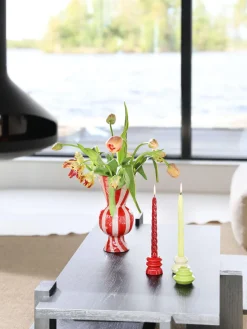 Jarrón de rombos pintado a mano, 30 cm