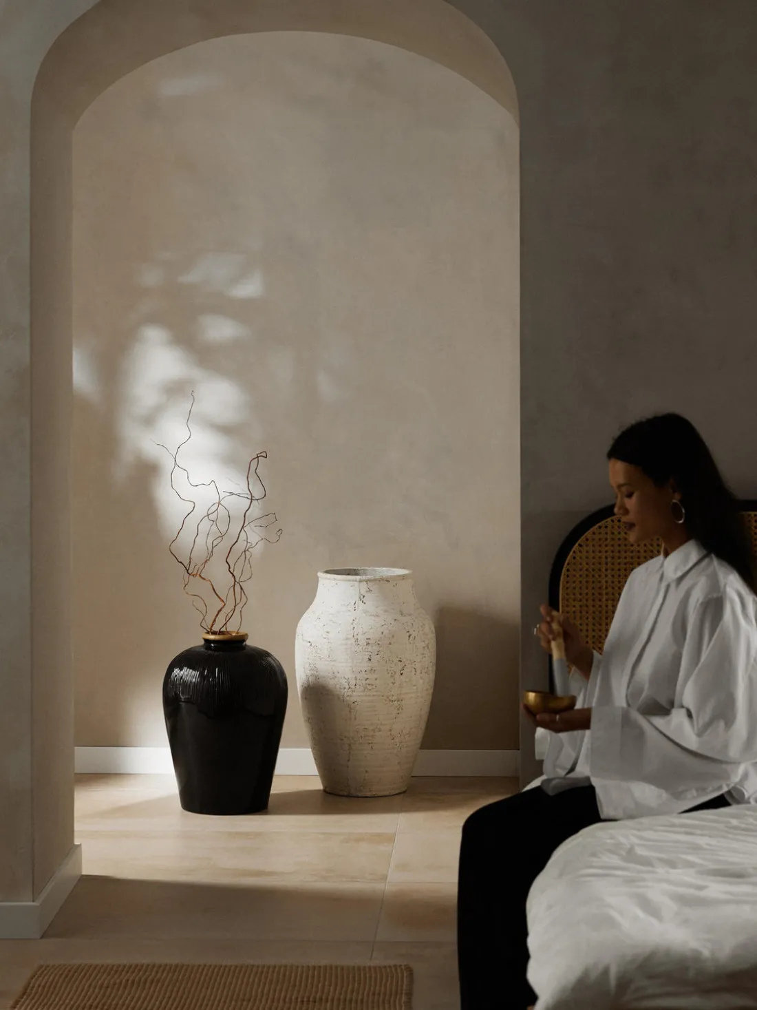 Jarrón de suelo grande Bern, 50 cm