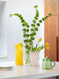 Jarrón de vidrio artesanal Marshmallow, 20 cm