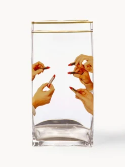 Jarrón de vidrio Lipsticks, 30 cm