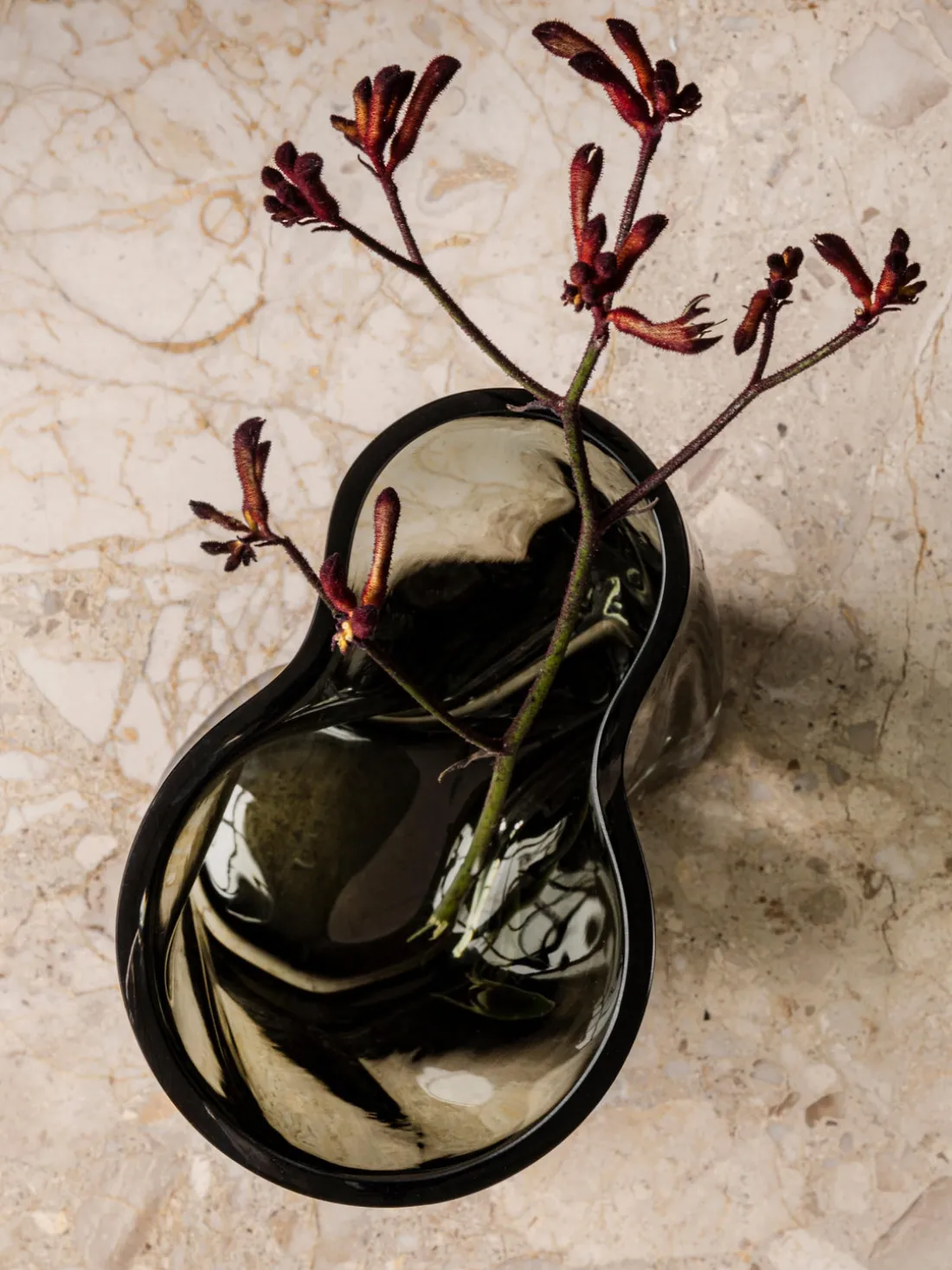 Jarrón de vidrio soplado Aer, 19 cm