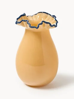 Jarrón de vidrio soplado con adornos Gloria, Al 24 cm