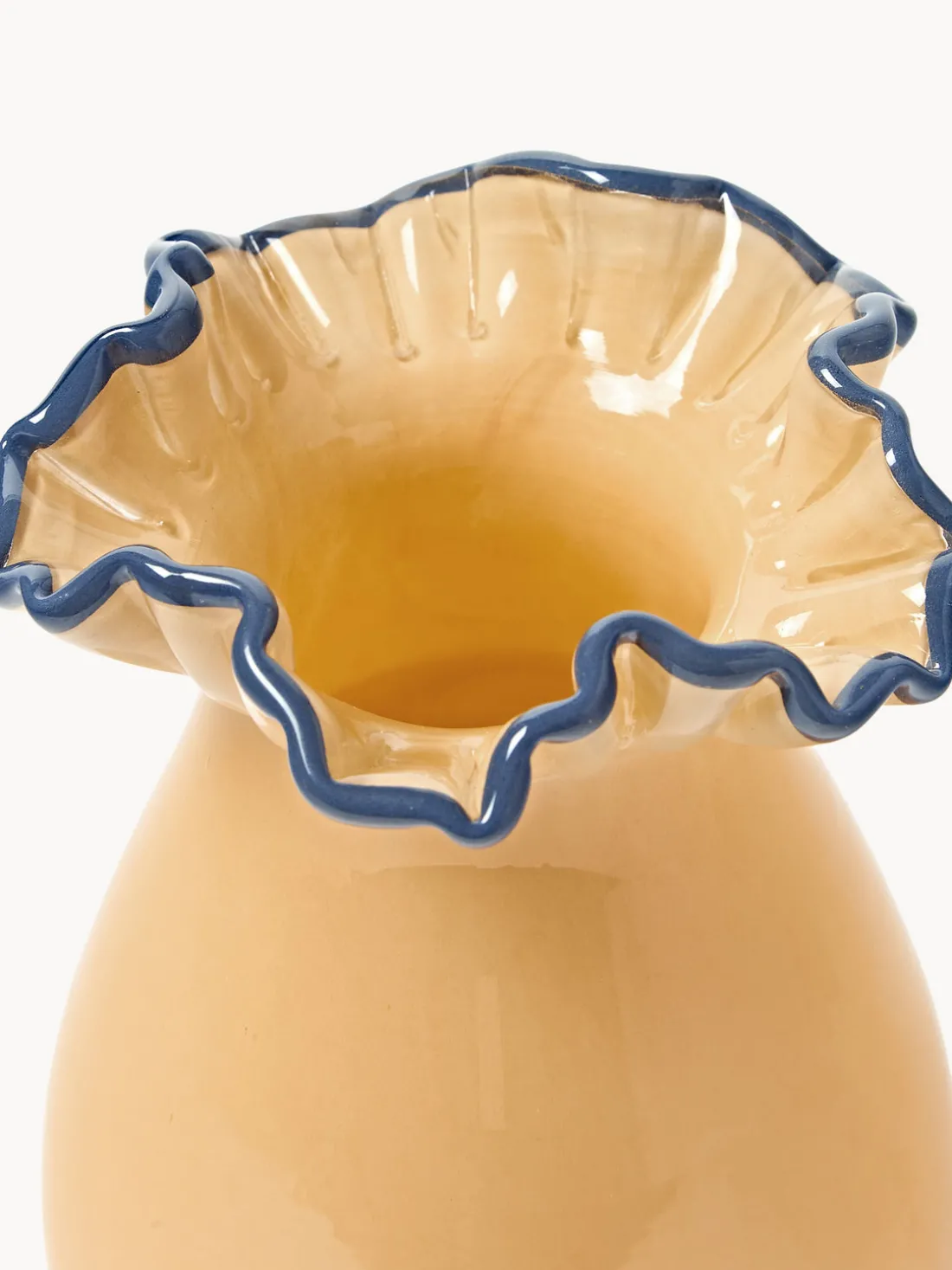 Jarrón de vidrio soplado con adornos Gloria, Al 24 cm