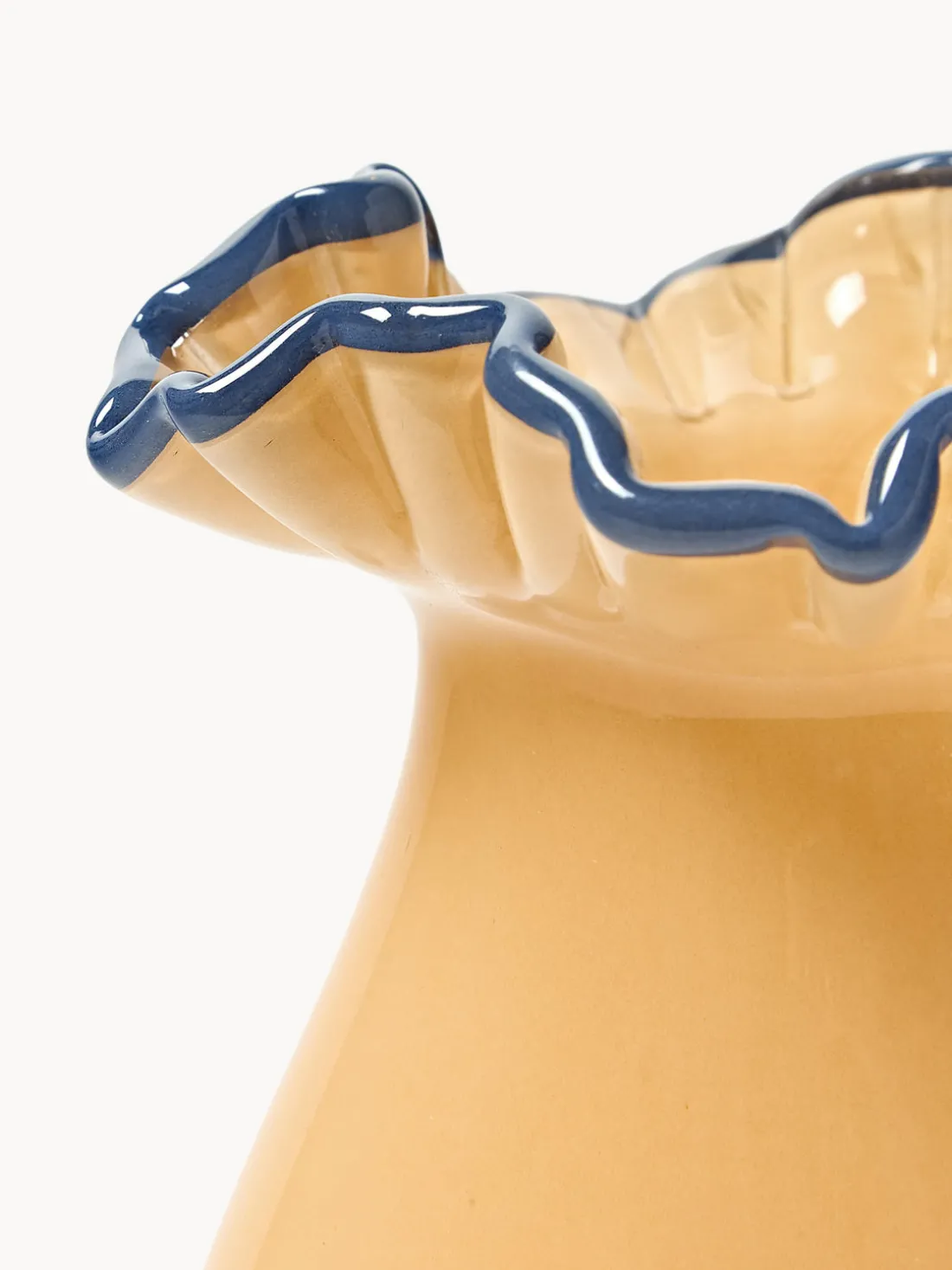 Jarrón de vidrio soplado con adornos Gloria, Al 24 cm