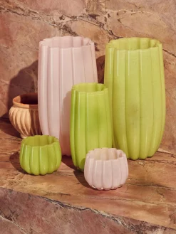 Jarrón de vidrio soplado Melon, 38 cm