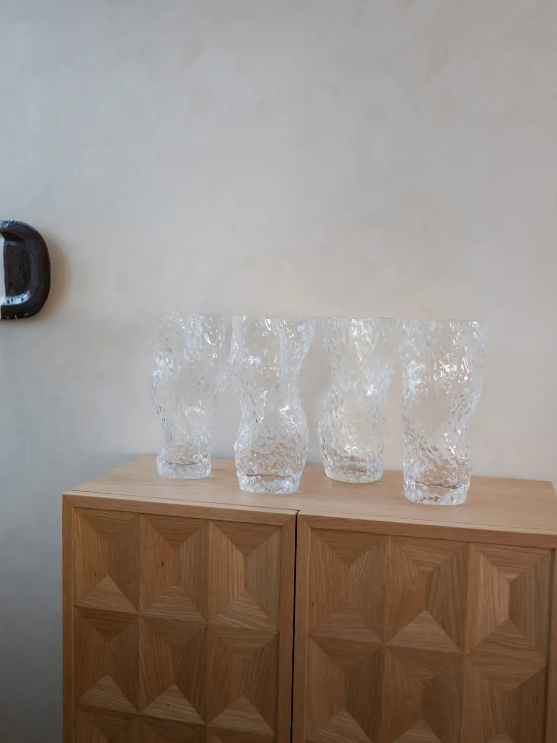 Jarrón de vidrio soplado Ostrea Rock, 30 cm