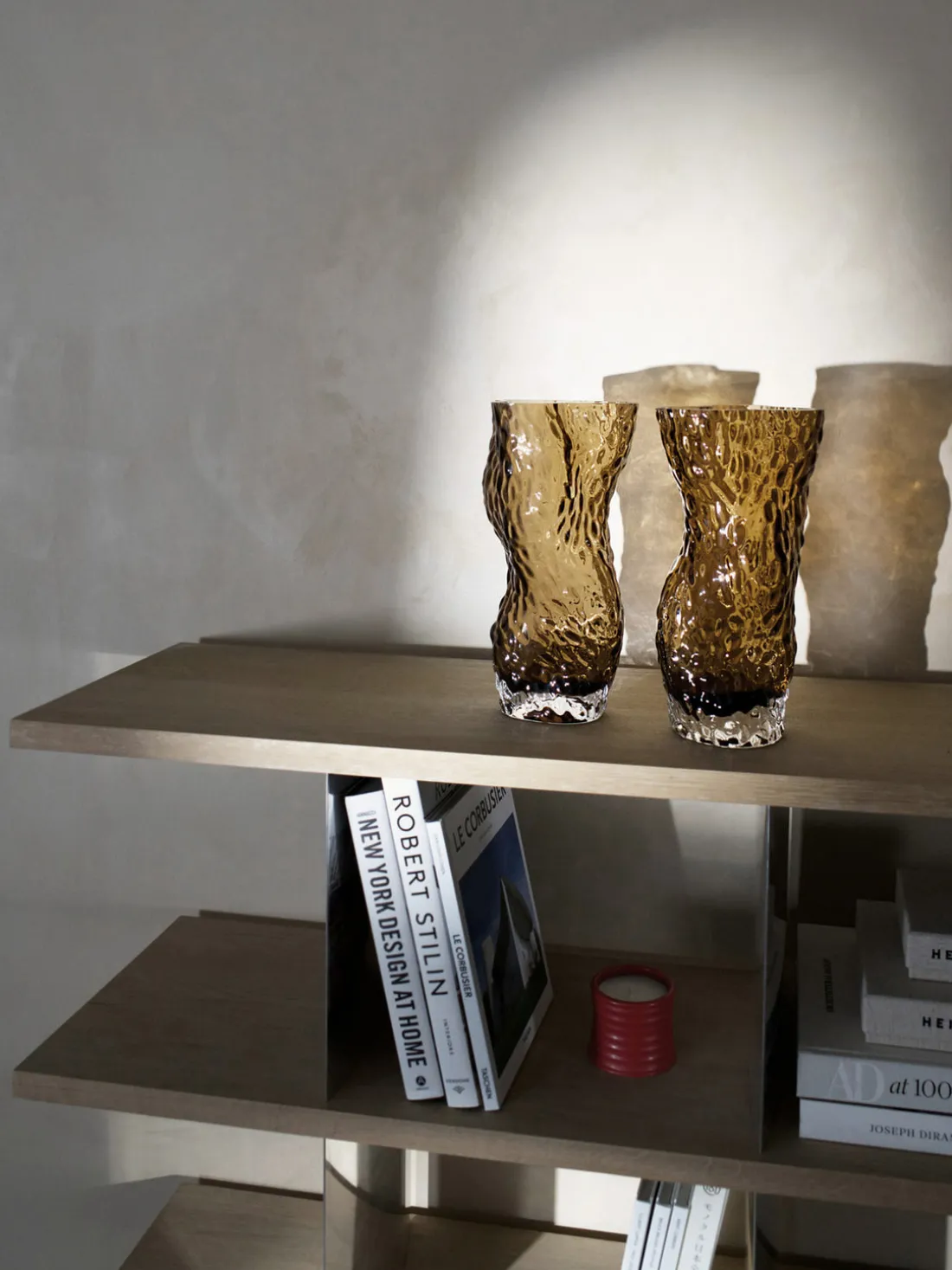 Jarrón de vidrio soplado Ostrea Rock, 30 cm