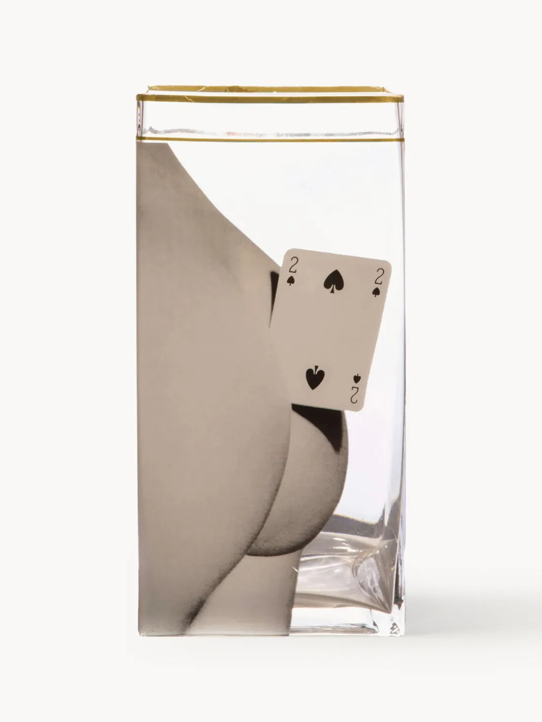 Jarrón de vidrio Two Of Spades, 30 cm