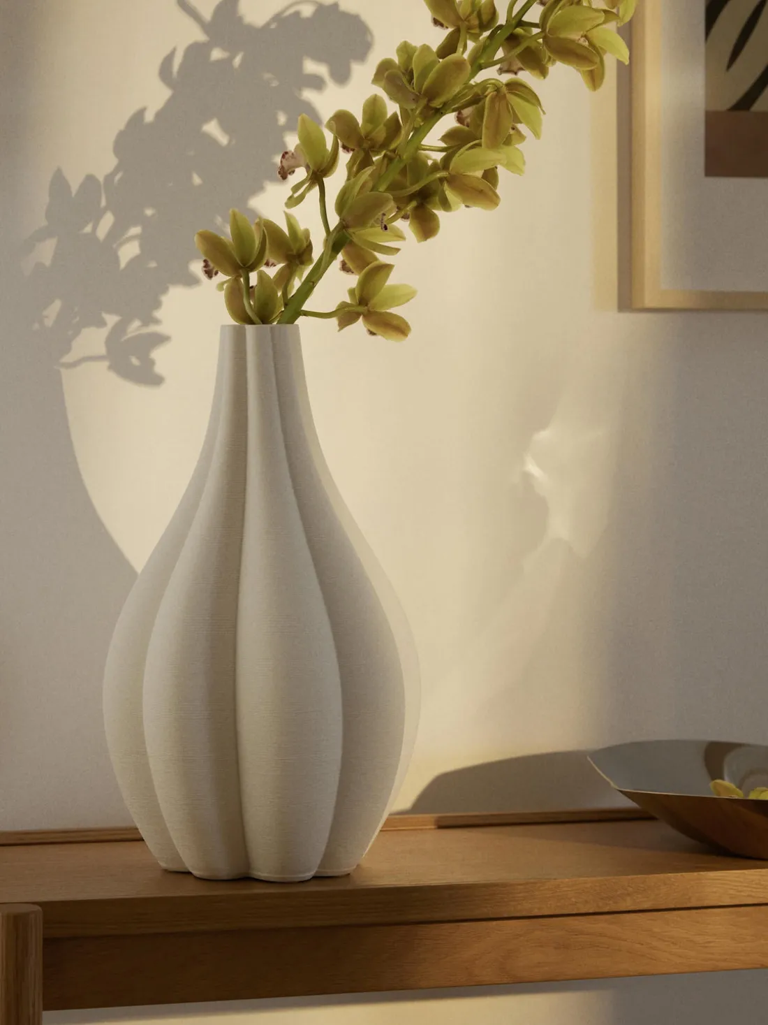 Jarrón grande de porcelana en 3D Melody, 40 cm