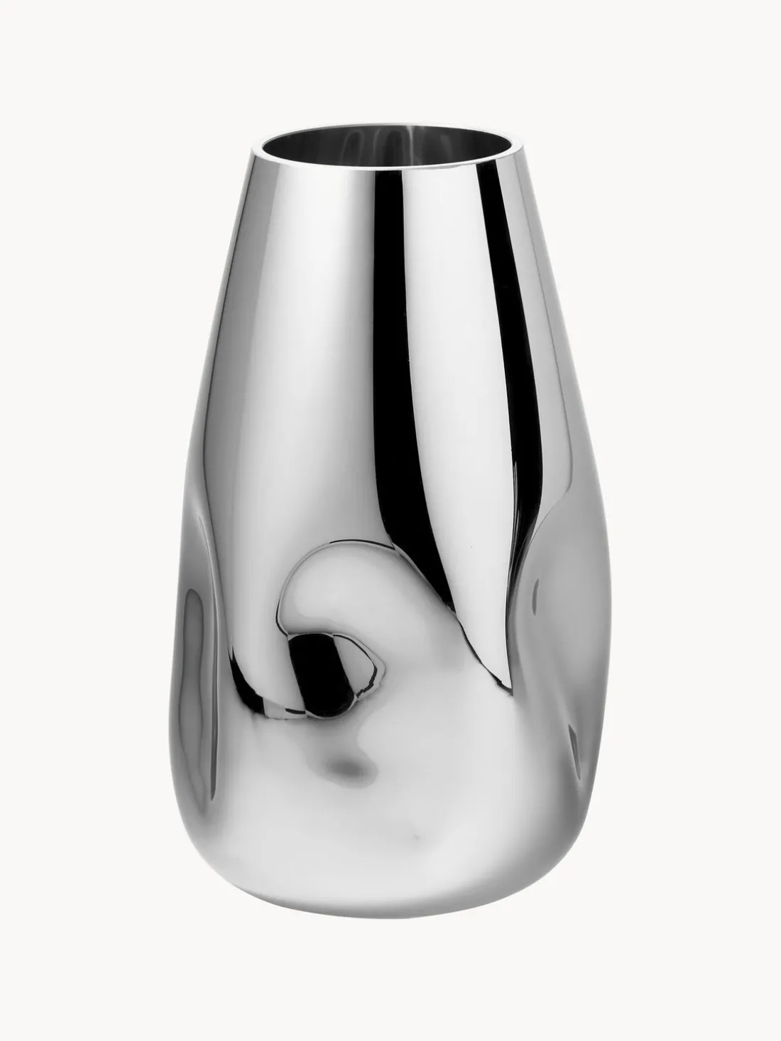 Jarrón grande de vidrio soplado artesanalmente Mirror, 35 cm