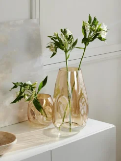 Jarrón grande de vidrio soplado Luster, 35 cm