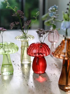Jarrones de vidrio Mushroom, 5 uds.