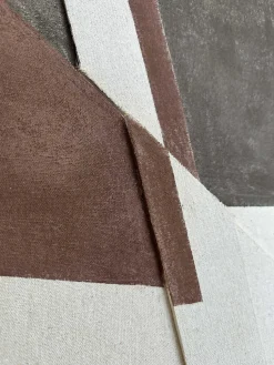 Lienzo pintado a mano con marco Brown Shapes