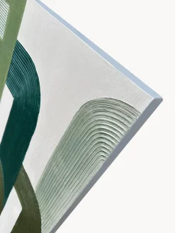 Lienzo pintado a mano Green Lines