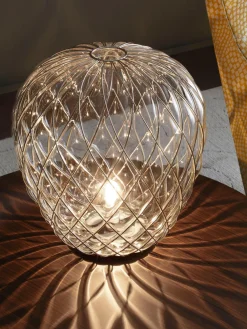 Lámpara de mesa artesanal grande regulable Pinecone