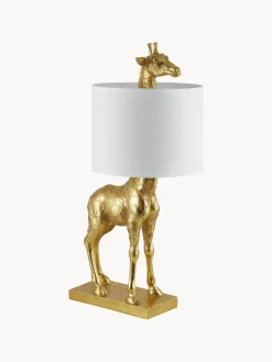 Lámpara de mesa de diseño grande con pantalla de lino Epigaea