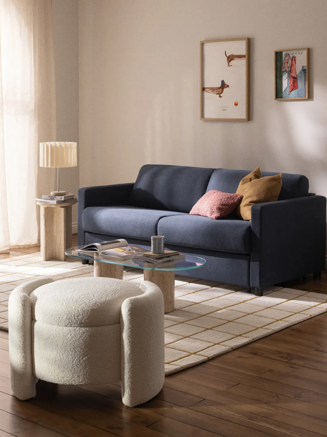 Lámpara de mesa de lino Lucina