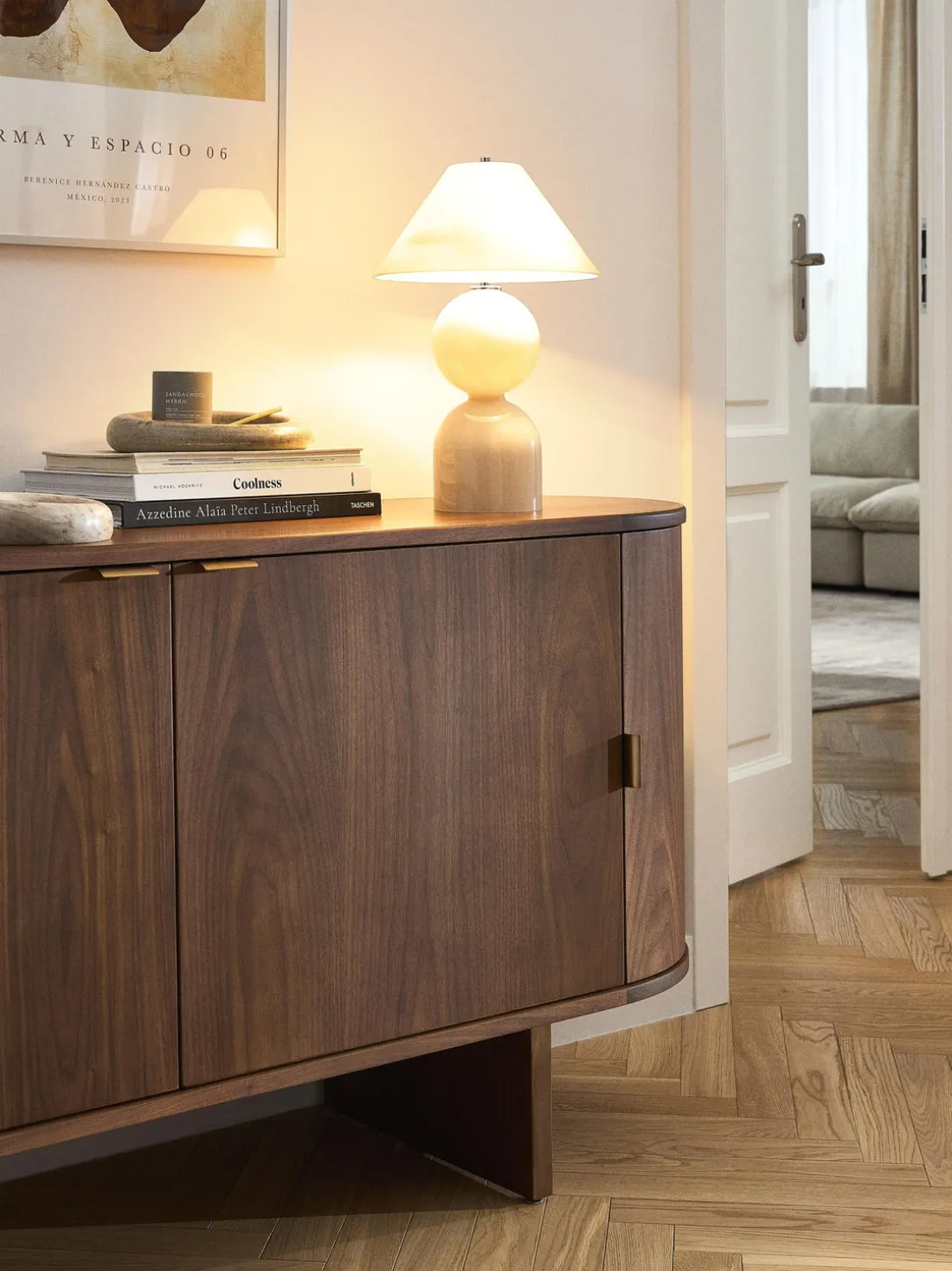 Lámpara de mesa de vidrio Danielle