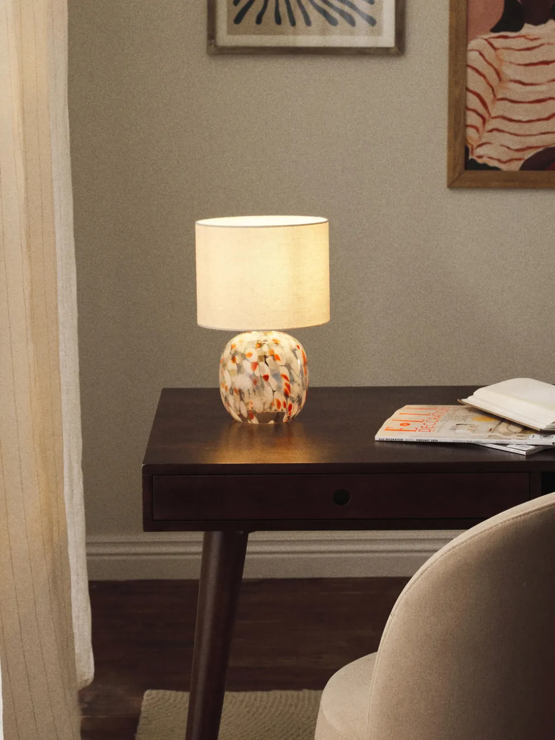 Lámpara de mesa de vidrio Bree