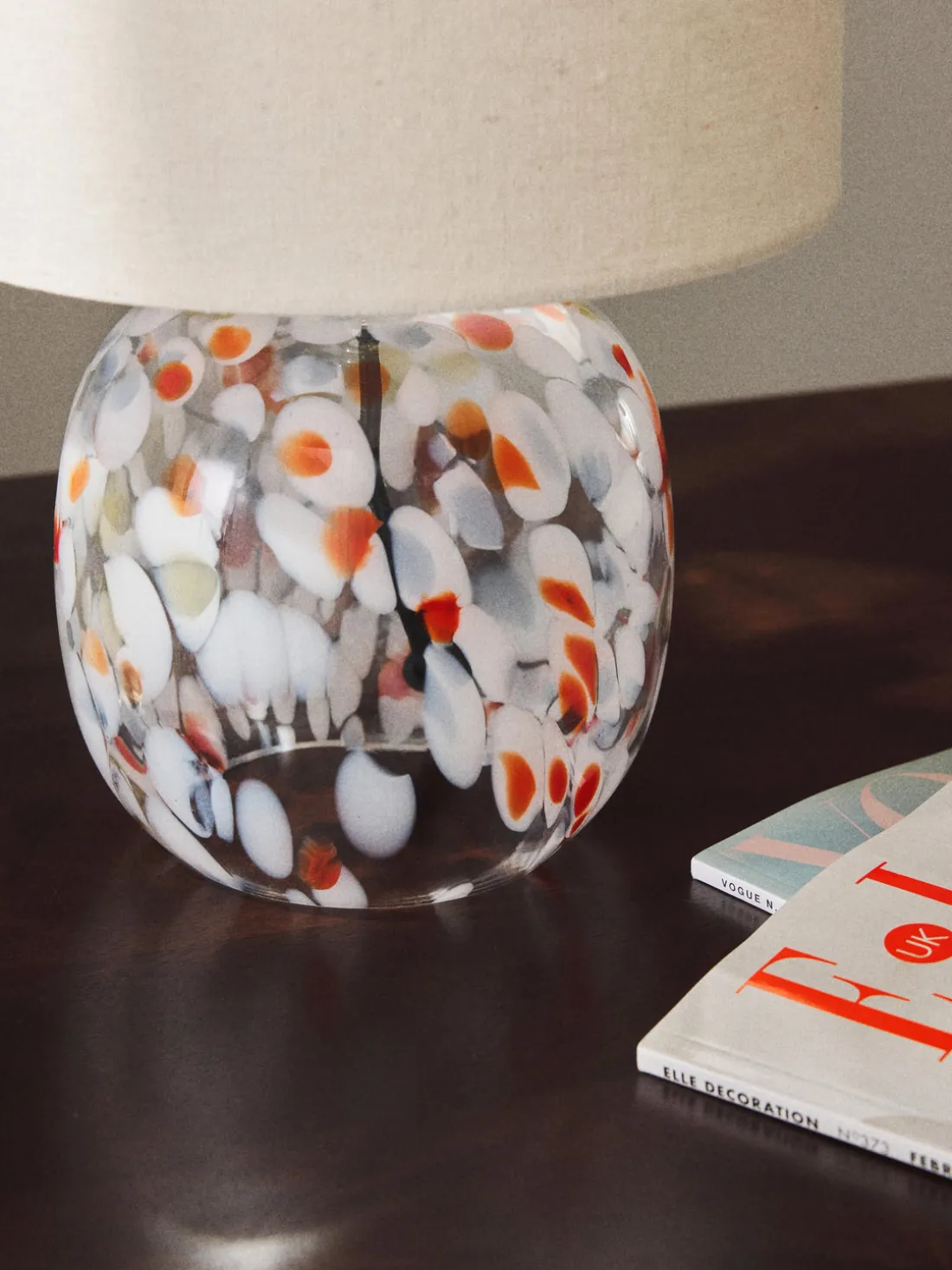 Lámpara de mesa de vidrio Bree