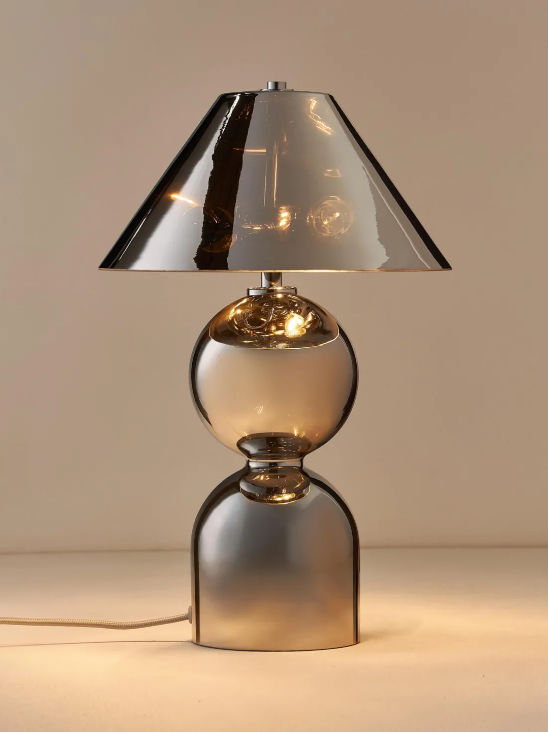 Lámpara de mesa de vidrio espejado Danielle