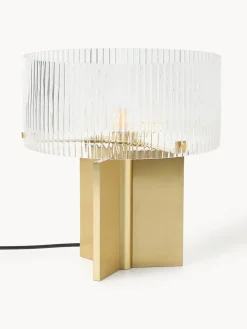 Lámpara de mesa de vidrio estriado Emmi