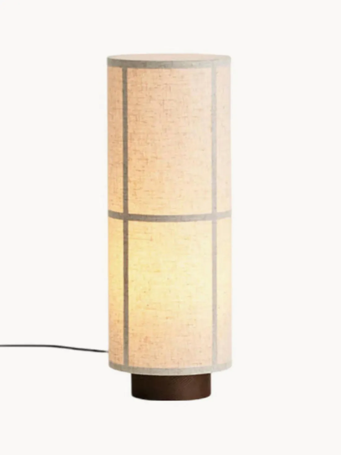 Lámpara de mesa grande artesanal de lino Hashira