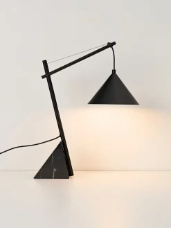 Lámpara de mesa grande con base de mármol Reyna