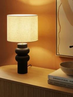 Lámpara de mesa grande de cerámica Christine