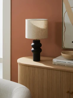 Lámpara de mesa grande de cerámica Christine