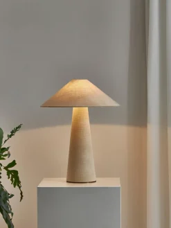 Lámpara de mesa grande de lino Ilena