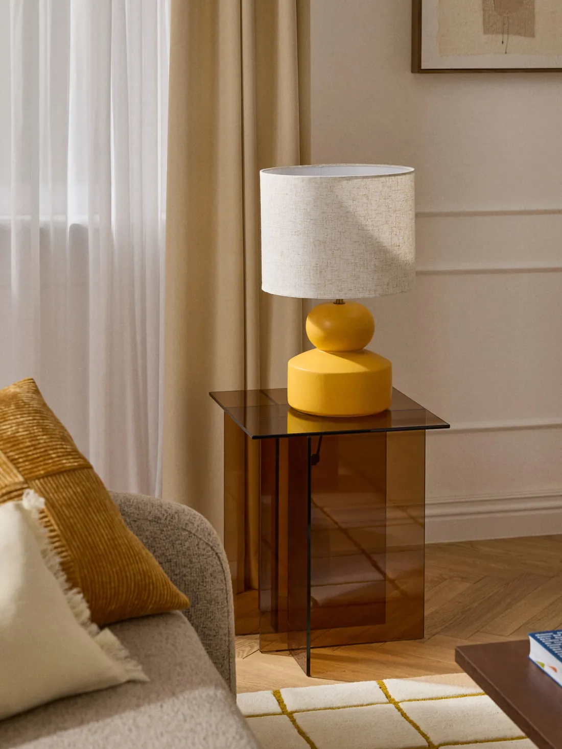 Lámpara de mesa grande de cerámica Georgina