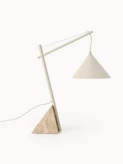 Lámpara de mesa grande de travertino Reyna