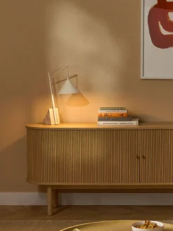 Lámpara de mesa grande de travertino Reyna