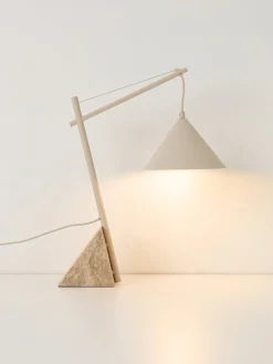 Lámpara de mesa grande de travertino Reyna