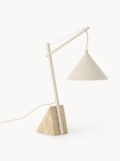 Lámpara de mesa grande de travertino Reyna